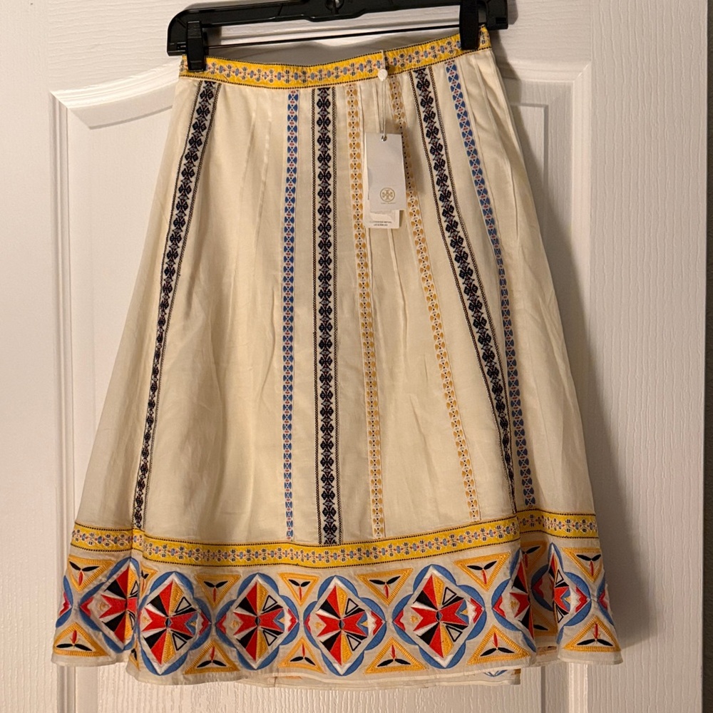 Tory Burch Multicolor Embroidered A-Line Skirt